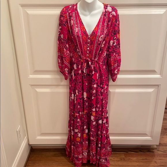 Walker & Wade Carrie floral meadows maxi dress sz M - Picture 4 of 8